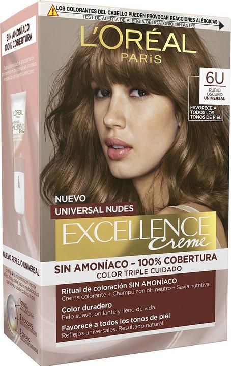 Produktbild L'Oréal Paris Excellence Creme Universal Nudes 6U Dunkelblondes Haarfärbemittel 173g (6U Dunkelblond)