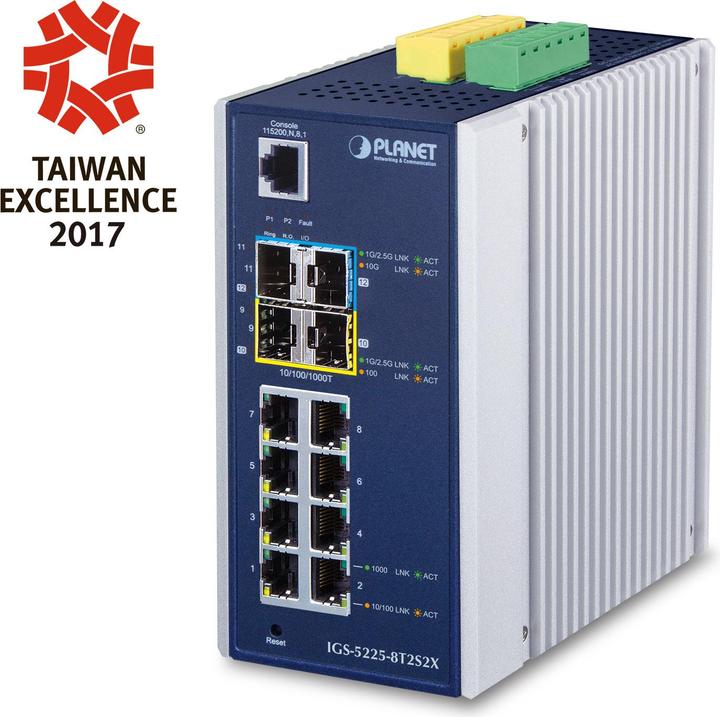Image du produit Planet Industriel L2+ 8 ports 10/100/1000T + 2 ports (8 Ports)