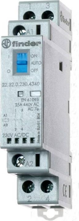 Actual product image Finder Modular contactor 1NO+1NC 25A 230V ac/dc