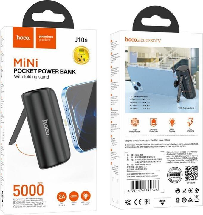 Immagine prodotto Hoco Batteria esterna Power Bank J106 Lightning 5000mAh nero (5000 mAh)