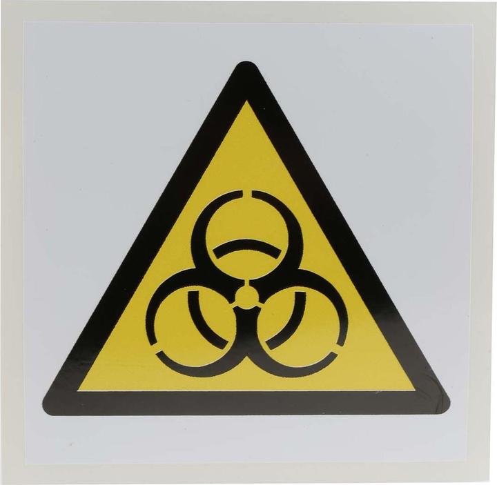 Rs Pro Gefahren-Warnschild Vinyl Etikett selbstklebend, Biologische Gefährdung Beschriftung, 100 mm