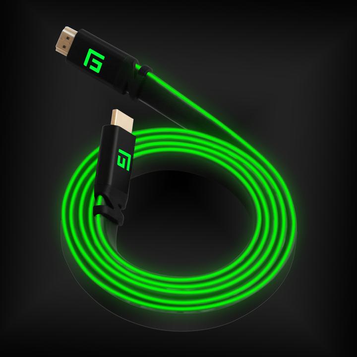 Actual product image Floating Grip HDMI Cable High Speed 8K/60Hz LED 3.0m green (3 m, HDMI)