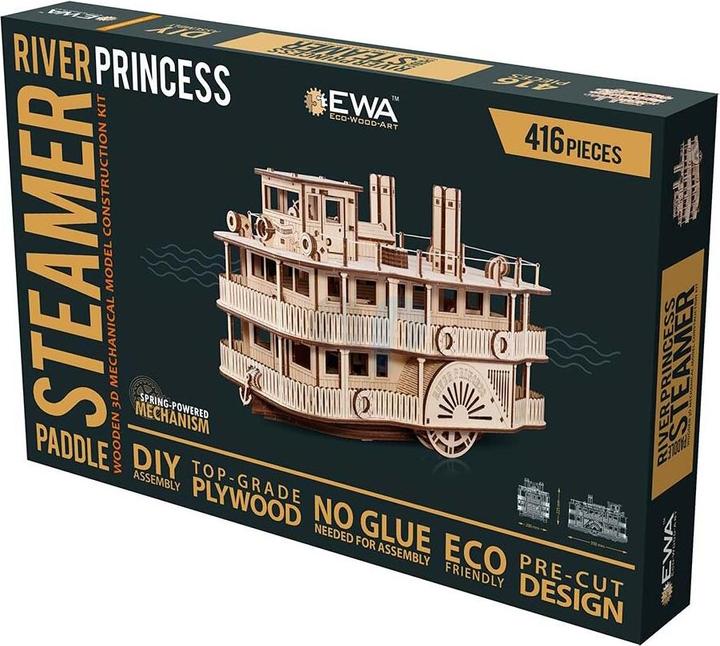 Produktbild Eco Wood Art 3D Holz Modellbausatz - Schaufelraddampfer «River Princess»
