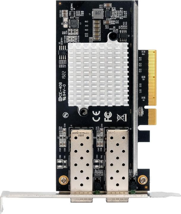 Produktbild Exsys PCI-E Karte Netzwerk SFP+ 2x 10 Gbit/s (Intel) (PCI-E x8)