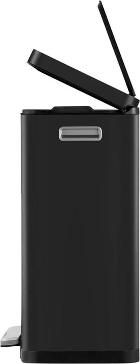 Produktbild EKO Mülltrennsystem X-Cube Tretmülleimer schwarz 2 x 20 L aus gebürstetem Edelstahl mit extra breit (40 l)