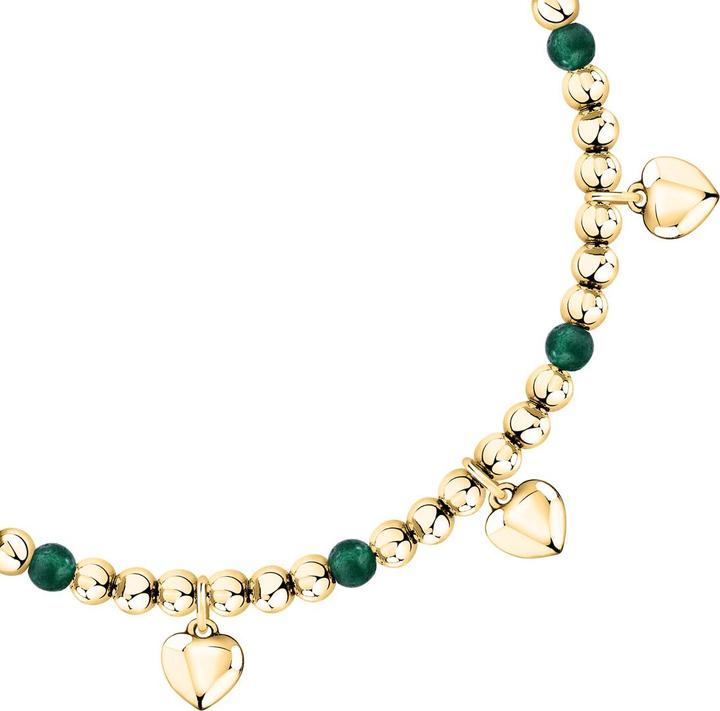 Immagine prodotto Morellato - Decent gold-plated bracelet with green agates Talismans SAIX15 (19 cm, Acciaio inossidabile)