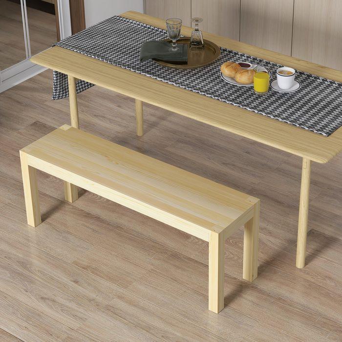 Produktbild Swisshandel24 Sitzbank 2-Sitzer, Landhausstil, Kiefernholz, Natur, 120x33x45cm (120 cm)