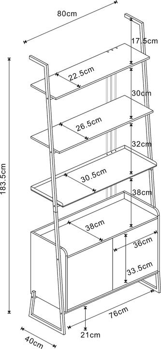Valori nutrizionali e ingredienti En.Casa Set di mobili Storfjord da 4 pezzi 1x scrivania, 3x scaffale a pioli