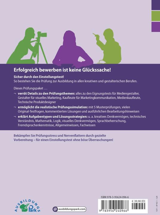 Immagine prodotto Der Einstellungstest / Eignungstest zur Ausbildung: Mediengestalter, Gestalter für visuelles Ma (Tedesco, Kurt Guth, Marcus Mery, 2022)