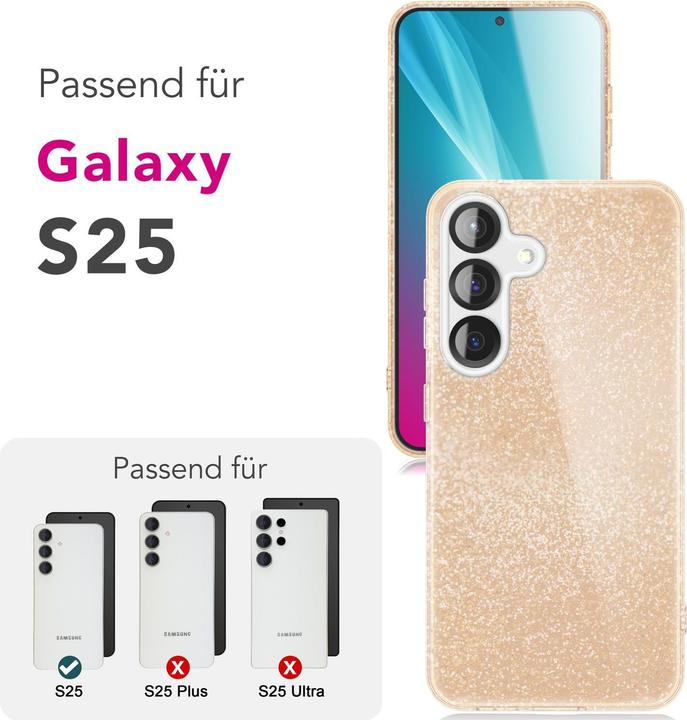 Actual product image Nalia ShinePop - Stabile Glänzende Glitzer Hülle - Glamour Glitter Cover (Samsung Galaxy S25)
