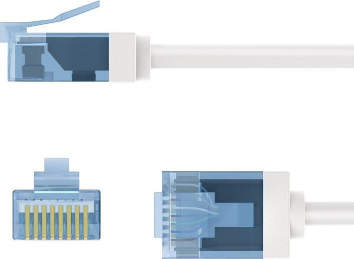 Immagine prodotto Goobay Cavo patch CAT 6A ultraflessibile, sottile, U/UTP, bianco (U/UTP, CAT6a, 0.25 m)