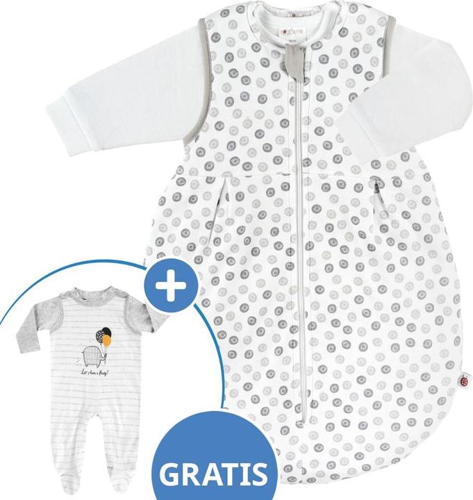 Actual product image Coconette 2-piece sleeping bag set - Circle White Grey + FREE romper sleeping bags (All-season)
