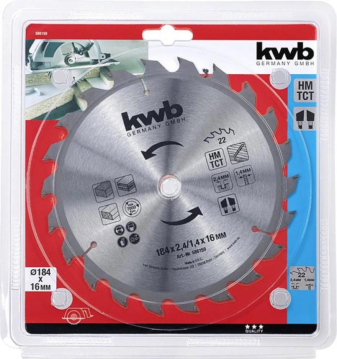 Produktbild kwb 586159 Kreissägeblatt 184 x 16 mm 1 St.