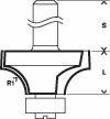 Produktbild Bosch Professional Zubehör Abrundfräser, 6 mm, R1 6,3 mm, D 25,4 mm, L 13,1 mm, G 54 mm