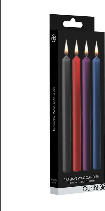Actual product image Ouch! Teasing Wax Candles Large - Paraffin - 4-pack - Mixed Colors