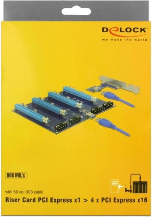 Image du produit Delock Carte PCI-Express riser, x1 à 4x x16