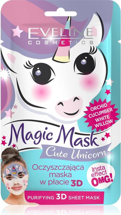 Eveline magische Maske reinigende Blatt Maske 3D niedlich Einhorn 1pc
