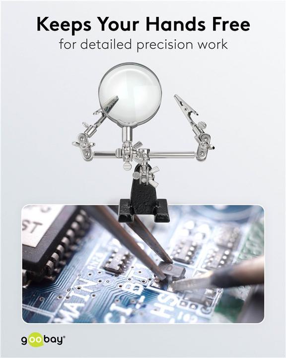 Actual product image Goobay Soldering aid / third hand with magnifying glass 2.5x magnification (Third hand)