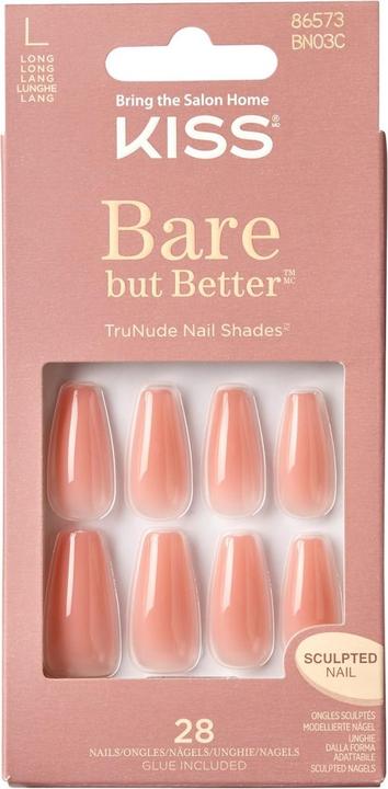 Actual product image KISS Nails - Bare But Better Nails Nude Glow (Artificial nails, Violet, Blond)