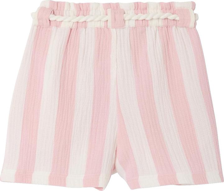 Actual product image Vertbaudet Mädchen Musselin-Shorts mit breiten Streifen und Bindegürtel (128)