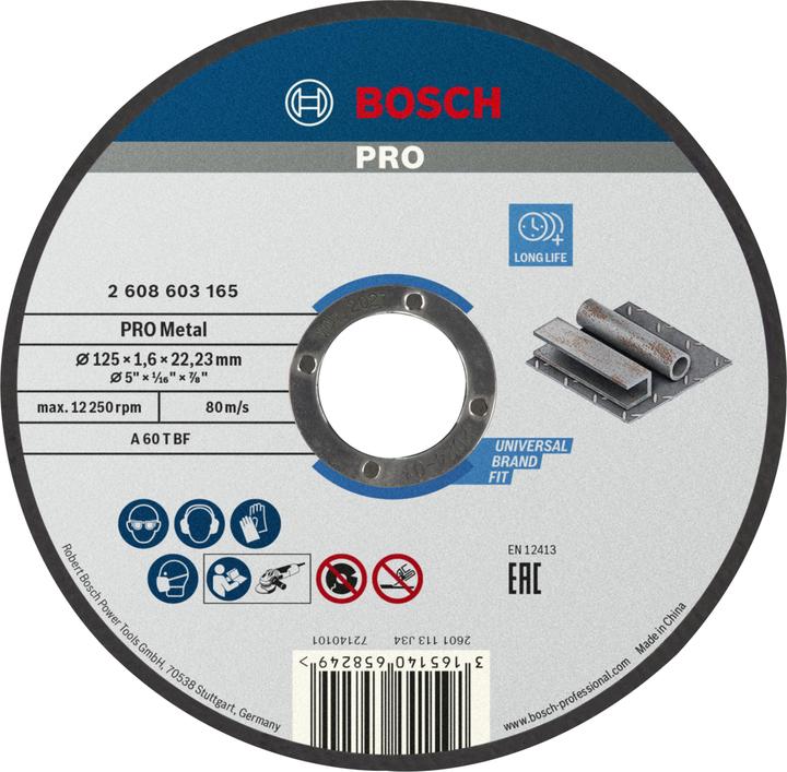 Produktbild Bosch Professional Zubehör PRO Metal Trennscheibe, 125 x 1,6 x 22,23 mm