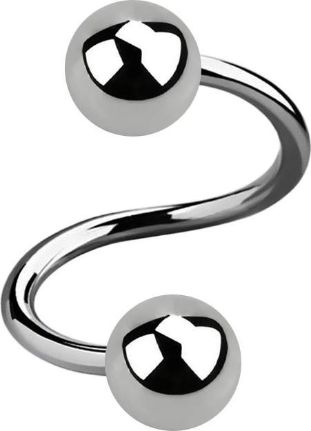 Immagine prodotto Star Piercing Micro spirale d'argento con due sfere (senza ottone, Titanio G23)