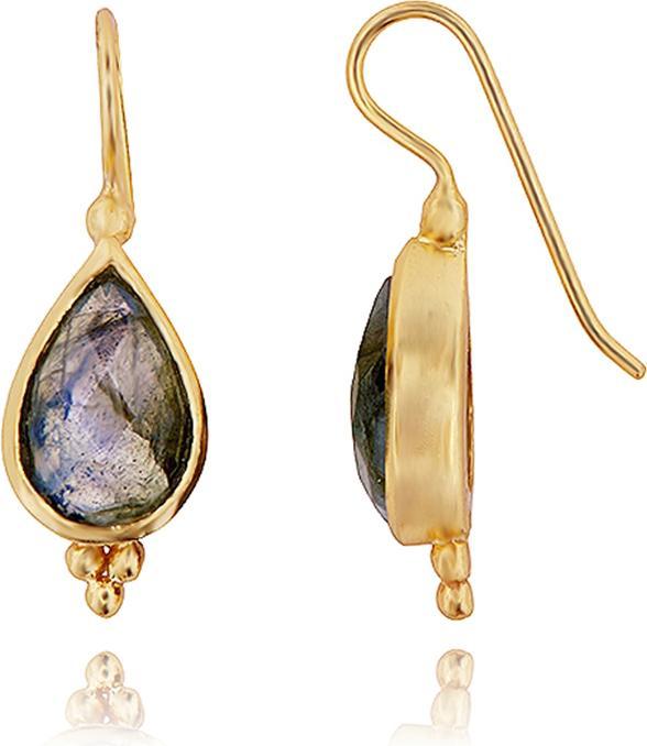 Leyda Ohrhänger Tropfen (vergoldet 750 / 18 K Gold, Silber 925, Stein)