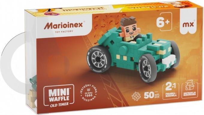Actual product image Marioinex Mini-Waffel, 50 Stück, Autos: Blaugrün, Oldtimer