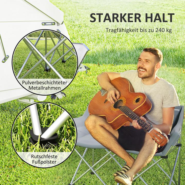 Immagine prodotto Outsunny Campingstuhl Metall, Oxfordstoff Grau