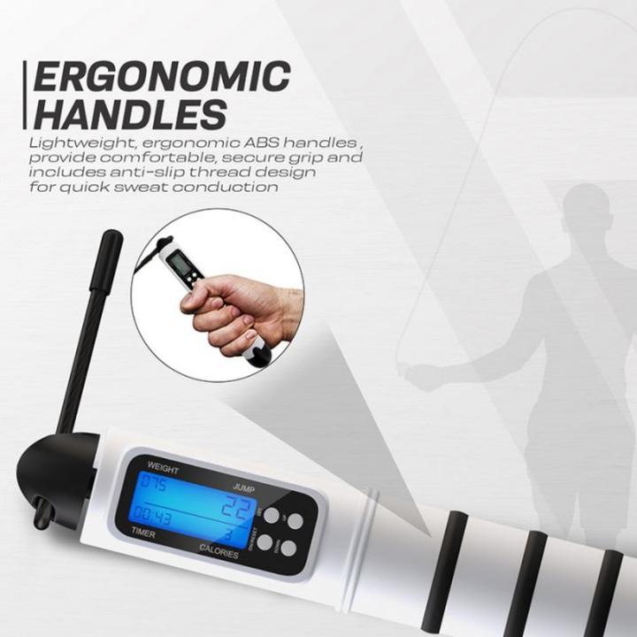 Produktbild Rdx Digitaler Kalorienverbrauch & Workout Zähler 3m10 Verstellbares Springseil (304 cm)