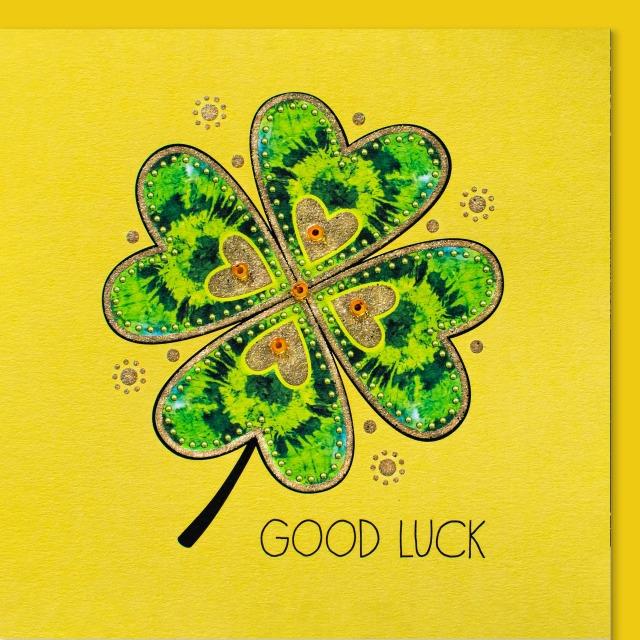 Immagine prodotto Hervorragend daJUDE Card Rifinito a mano Glitter Shamrock Verde