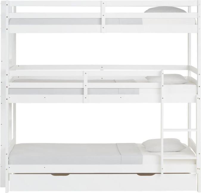 Produktbild Homestyle4u Etagenbett mit Matratzen & Bettkasten Lattenrost Dreifachbett (90 x 200 cm)