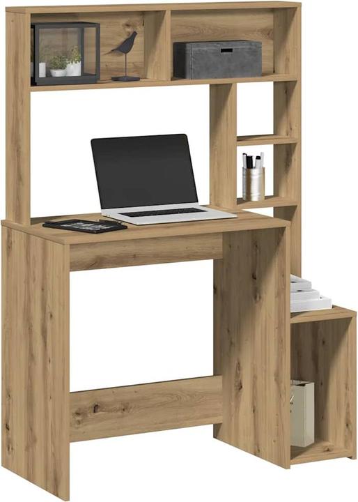 Produktbild VidaXL Schreibtisch mit Regal Artisan-Eiche 100x45x140cm Holzwerkstoff (100 x 45 x 140 cm)