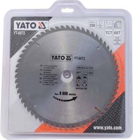 Immagine prodotto Yato lama circolare TCT professionale 250 mm, 60 denti, foro 30 (YT-6072)