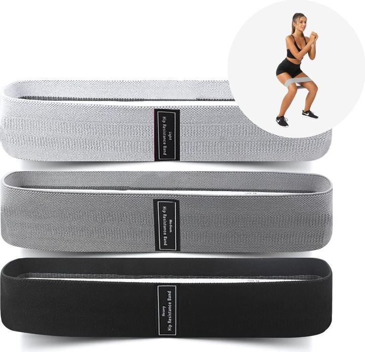 Hermex Booty-Band Hip-Resistance-Band Glute-Band Bande d'entraînement Bande de fitness (0.37 m, Léger, Moyen, Fort)