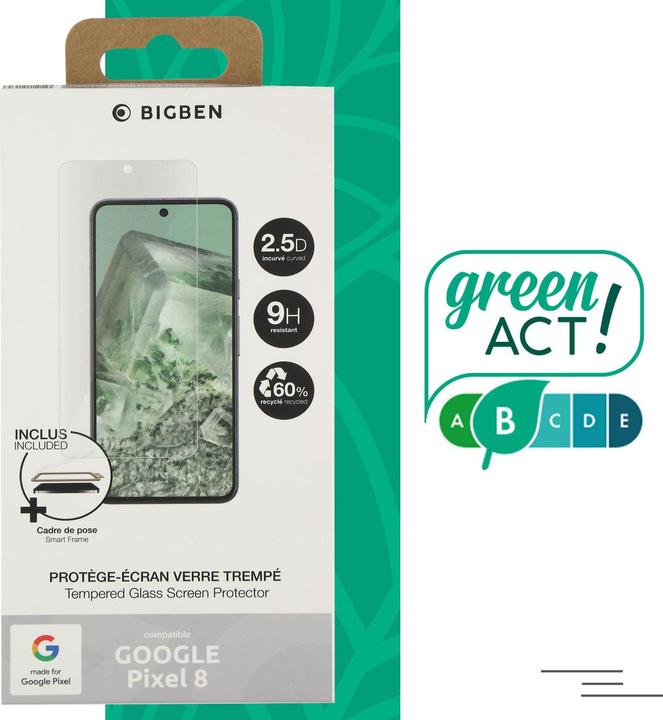 Produktbild Bigben Glas Schutzfolie, Bildschirmschutz (1 Stück, Google Pixel 8)