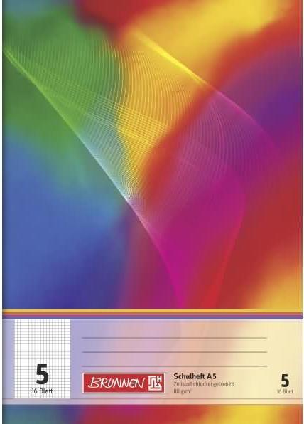 Produktbild Schulheft DIN A5 kariert 5 16 Bl. (A5, Kariert, Harter Einband)