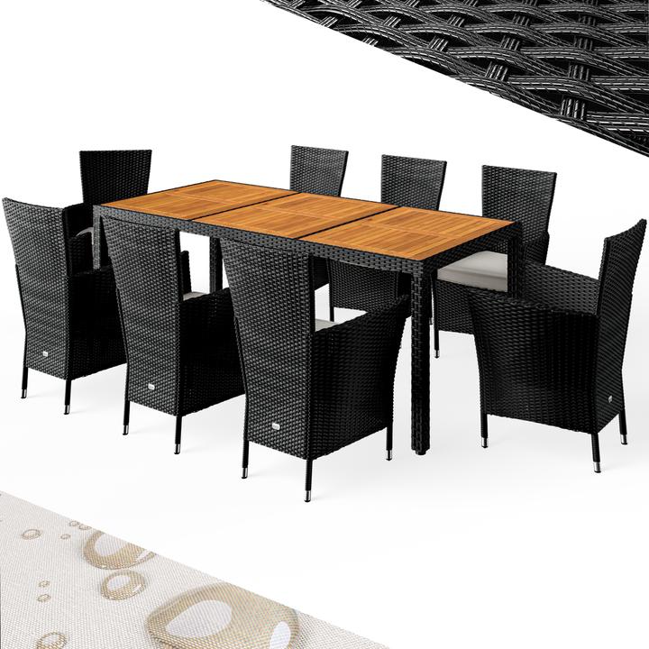 Actual product image Casaria Polyrattan garden furniture 8+1 (90 cm)
