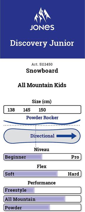 Produktbild Jones Discovery Kinder Snowboard 17/18 (145)