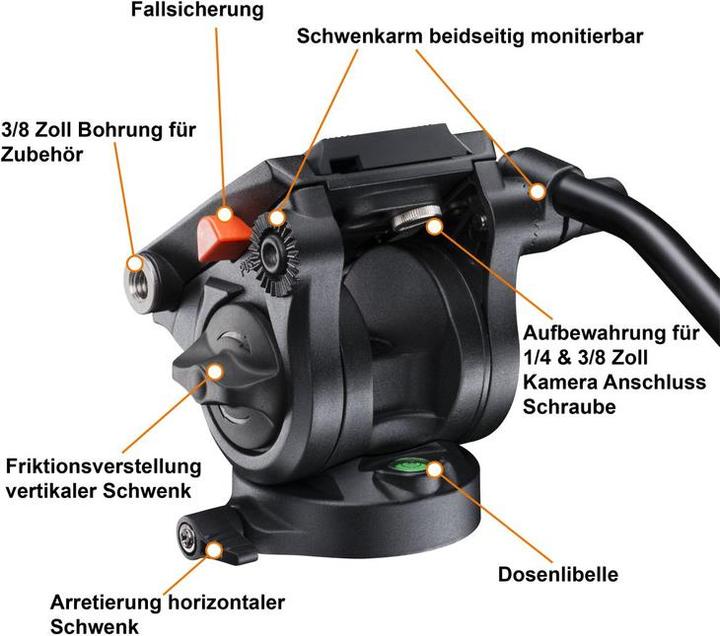 Produktbild Walimex pro pro Video Einbein Director mit Fluid Neiger (Metall, Carbon, Kunststoff)