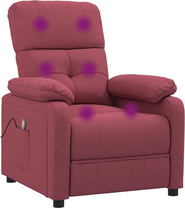 Produktbild VidaXL Massagesessel Fernsehsessel Relaxsessel Sessel Liegesessel Weinrot Stoff