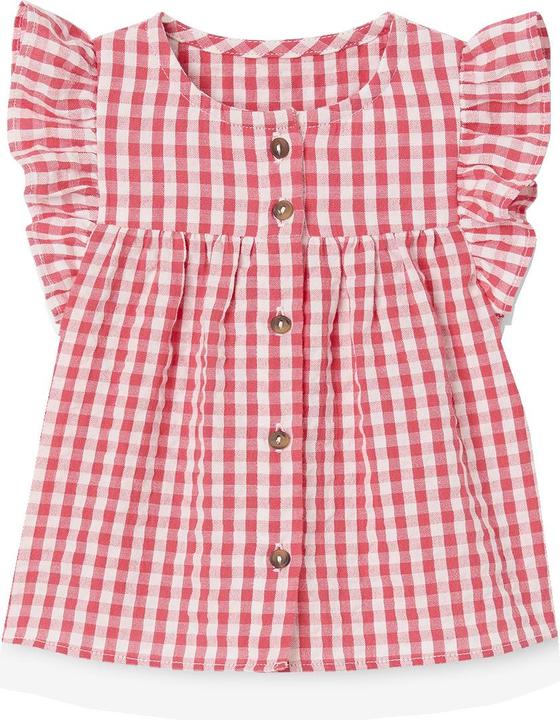 Produktbild Vertbaudet Baby Bluse aus kariertem Seersucker mit Volantärmeln (68)