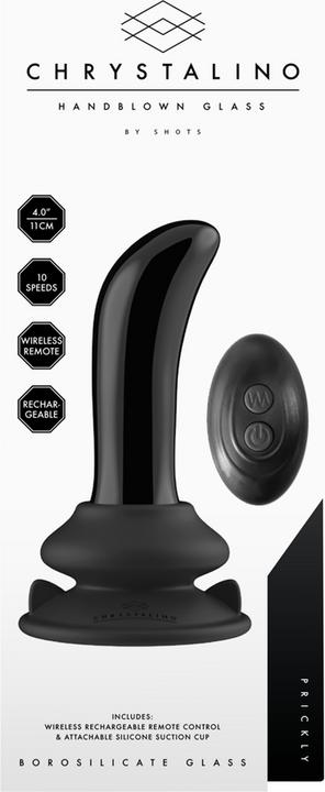 Produktbild Shots Prickly - Glass Vibrator - With Suction Cup and Remote - Rechargeable - 10 Speed