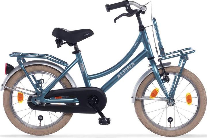 Produktbild alpina Cargo Fahrrad - 18 Zoll - Stahlblau Matt - Transportbike - Kinderrad mit Rack - Blau