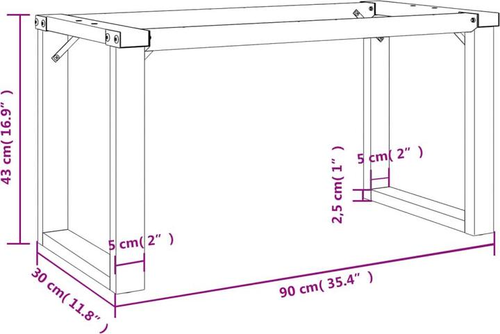 Produktbild VidaXL Couchtischbeine O-Gestell Gusseisen
