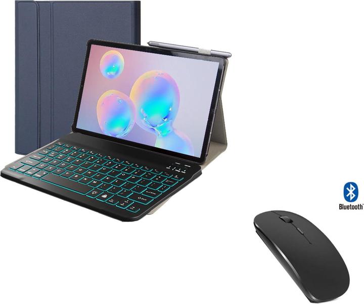 Produktbild Lobwerk 3in1 Bluetooth Tastatur (Weiss) + Maus + Hülle für Samsung Galaxy Tab A7 T500 T505 10,4 Zoll Gehäuse (X)