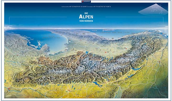 Produktbild Panorama-Poster Die Alpen von Norden