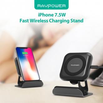 Image du produit Nenurodyta RAVPower Chargeur sans fil avec support (RP-PC070), Noir, 10W (10 W)