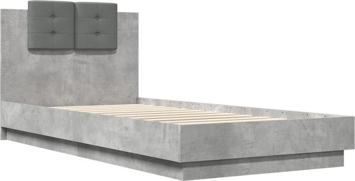 Image du produit VidaXL Cadre de lit avec tête de lit gris béton (100 x 200 cm)