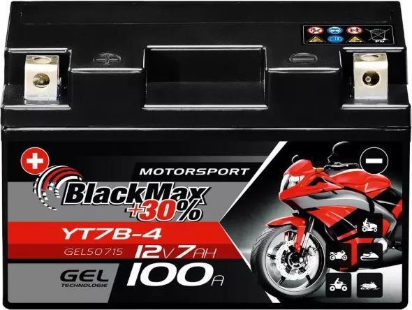 Image du produit BlackMax YT7-B4 Batterie moto Gel GT7B-4 (DIN 50715) (12 V, 7 Ah, 100 A)